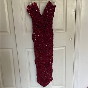 Elegant Red Sequin Dress